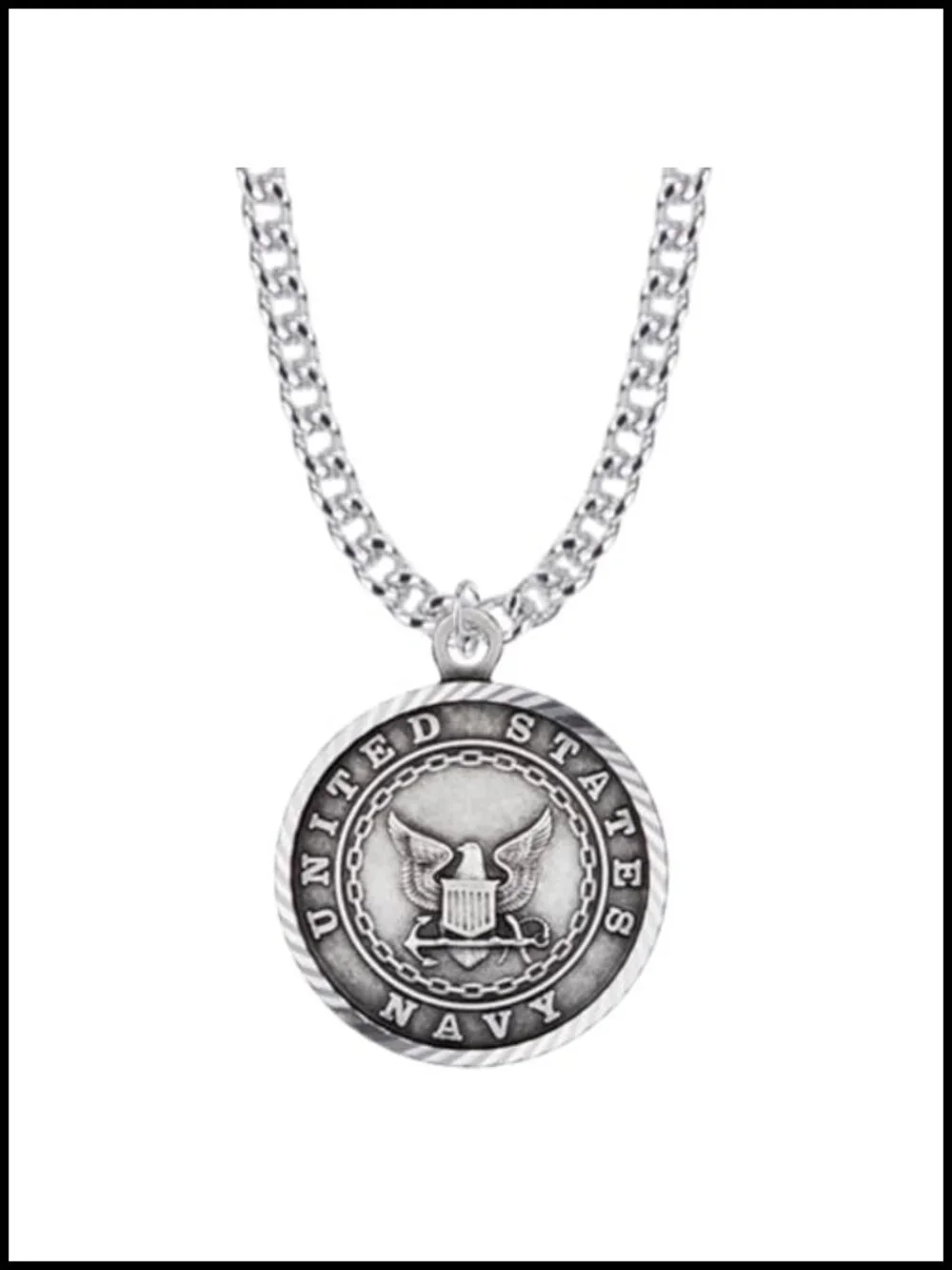 Sterling Silver St Michael Military Pendant Necklace 24